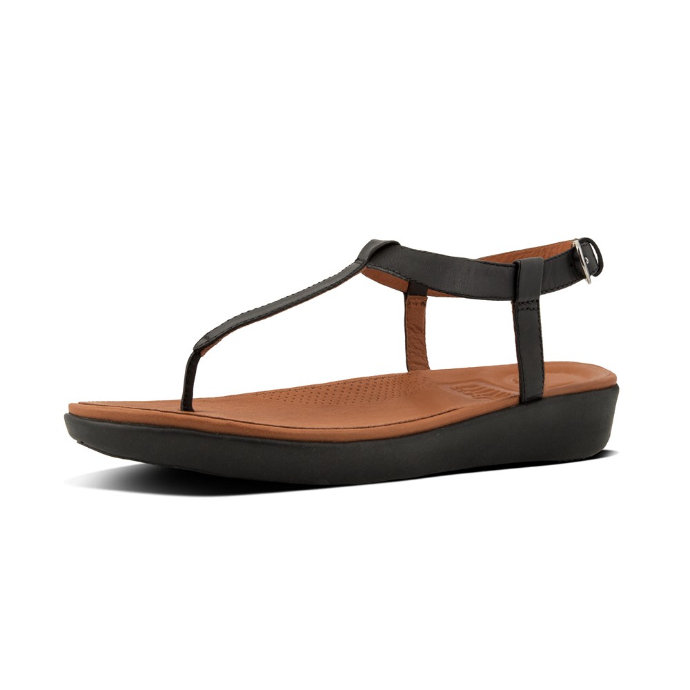 Fitflop Womens Sandals Black - Tia Leather - CB7269831